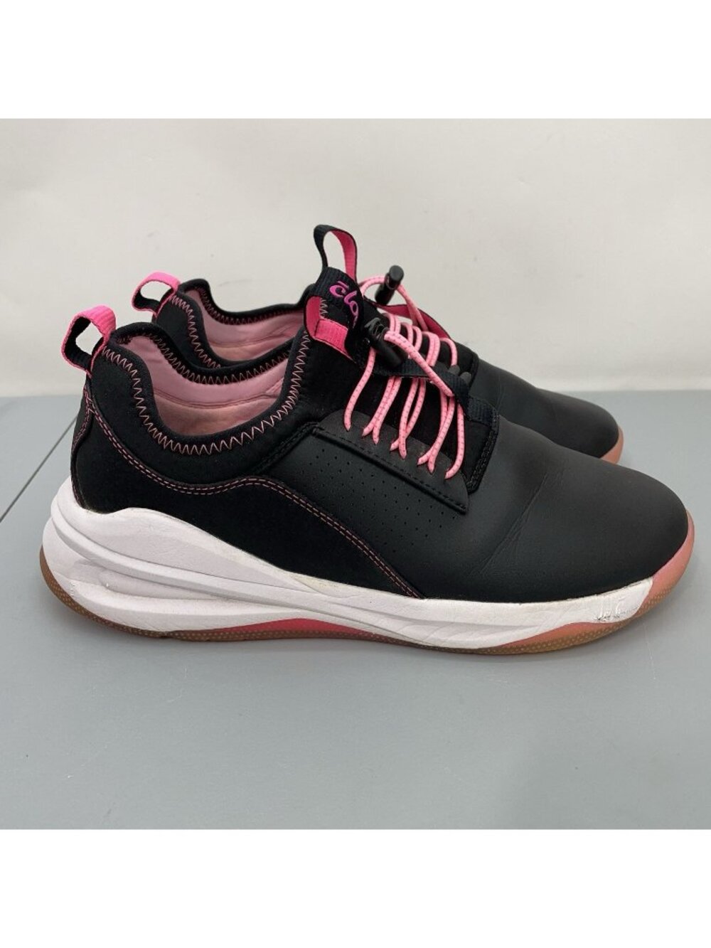 Women's Black and Pink Athletic Sneakers